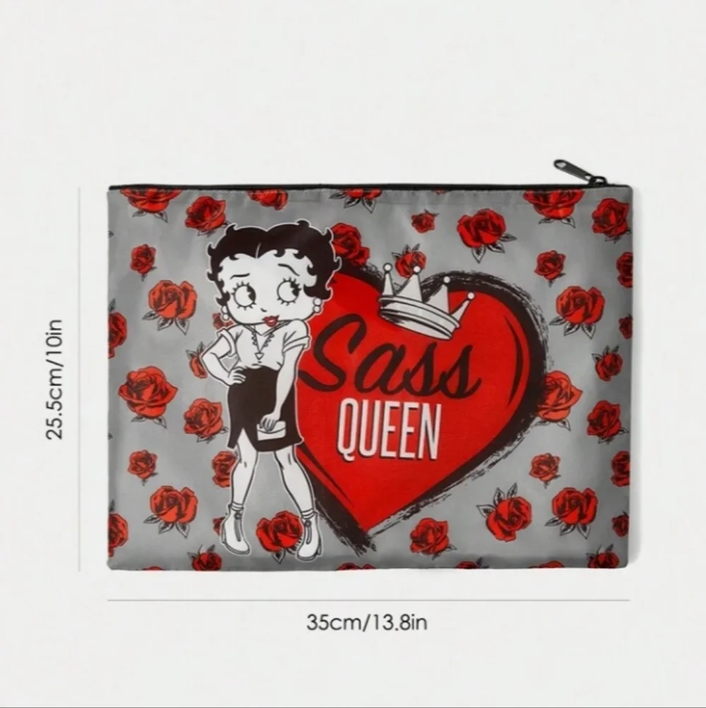 Betty Boop 2 Piece Bag Set Zipper Pouches